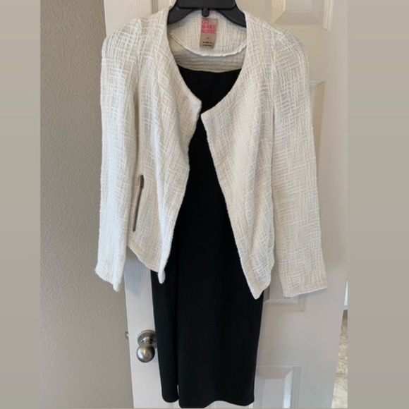 Go Make Noise Textured Drape Front Jacket - Picture 3 of 3